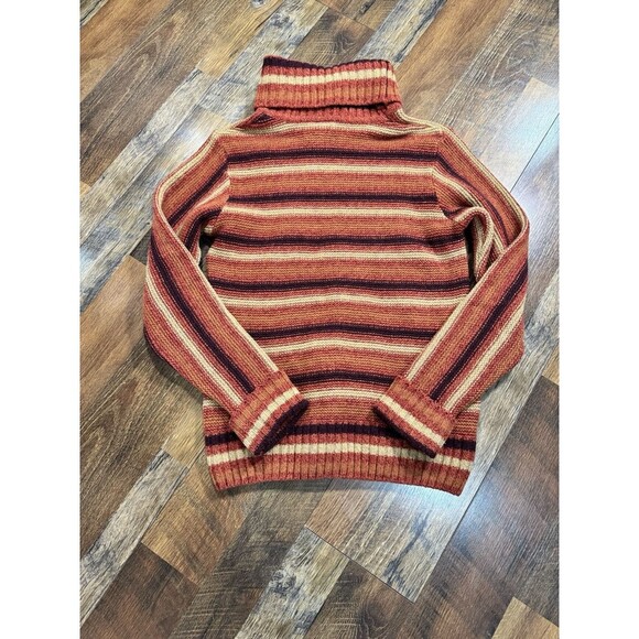 Lacoste Striped Cowl Neck Sweater - Red and Brown - Picture 6 of 6